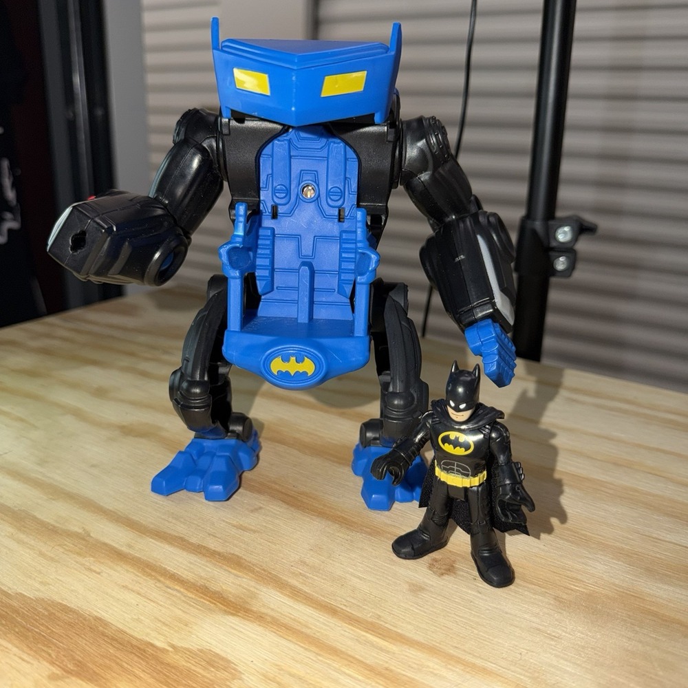 Imaginext DC Super‎ Friends Bat Robot Batbot Blue w/ Batman Figure Fisher-